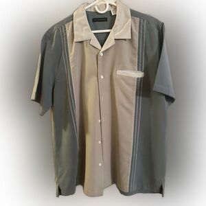 Via Europa Men's Two-Tone Short Sleeve Shirt